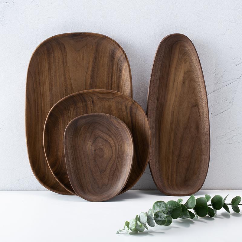 American Irregular Black Walnut Serving Plates - Plates - YALA LIFE