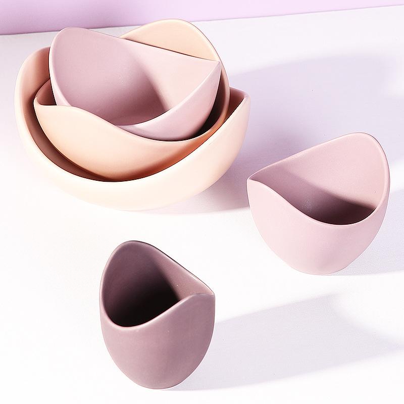 Morandi Lotus Stacked Bowl Set - Bowls - YALA LIFE